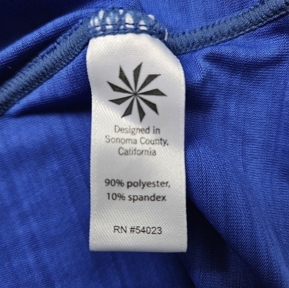 Athleta Long Sleeves Pacific Blue UPF 1/4 Zip Rash Guard Shirt Top Size XL - Picture 9 of 10